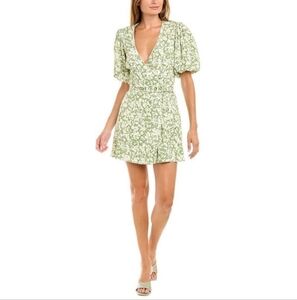 Jonathan Simkhai Womens Zaria Floral Belted Wrap Dress Sz 0‎ Wedding Cottagecore